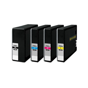 [캐논] PGI-2900XL (세트판매) 대용량 호환잉크 MB5090 MB5390 IB4090 비정품잉크, 4개세트(검정+노랑+파랑+빨강), 1세트