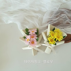 납골당꽃 설날 추석 추모 성묘 [초미니꽃다발 2P세트], 큐방선택안함, 8.데이지핑크+옐로우, 1개