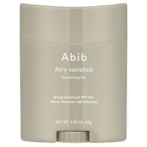 Abib 에어리 선스틱 스무딩 바 SPF 50+ 23g(0.81oz) Abib (아비브), Abib, 에어리 선스틱 스무딩 바, SPF 50+,, 23g, 1개