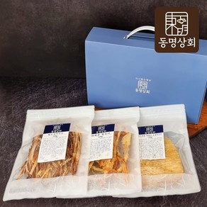 [동명상회] 인생 오징어 3종 선물세트 (부드러운 맥반석오징어 130g 바비큐 왕진미 120g 두번 구운 오징어 120g), 1개