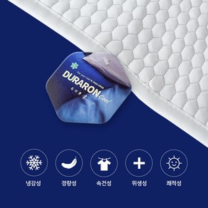 [아이스쿨] 접촉 냉감 침대 쿨매트 시원한 여름 프리미엄 아이스 쿨패드, 화이트, 벌집 무늬