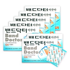 밴드닥터 아쿠아밴드 일반형 10매X5개 + 대형 8매X2개 상처보호 투명방수밴드