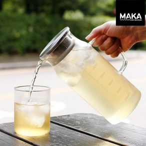 MAKA 스텐뚜껑 내열유리 냉장고물병 1200ml & 1600ml