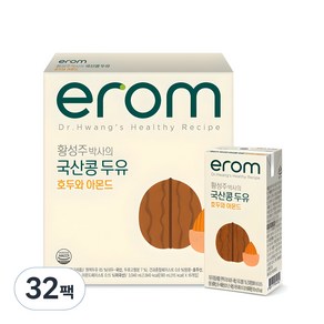 이롬 황성주박사의 국산콩 두유 호두와 아몬드, 190ml, 32개