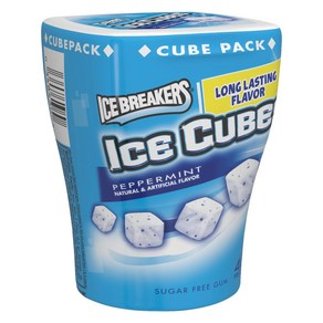 ICE BREAKERS ICE CUBES PEPPERMINT CHEWING GUM SUGA 아이스 브레이커 아이스 큐브 페퍼민트 츄잉껌 무설탕 큐브 RP 40 CT - 003400, 1개, 2.94kg