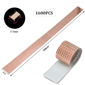 JINGHENG 다용도 장식 스티커 띠 벽지 가정 집 셀프 인테리어 모자이크 작은 입자, 로즈 골드