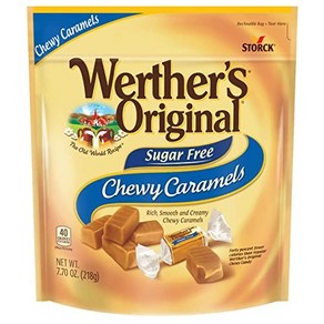 Wethe's Oiginal Suga Fee Chewy Caamels 7.7 oz. Indivi Wethe's 오리지널 무설탕 츄이 캐러멜 7.7온스 개별 포, 218g, 1개