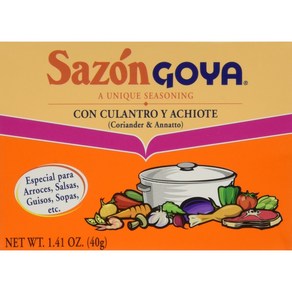 Goya Foods Sazon Culanto y Achiote 1.41-Ounce (Pa Goya Foods Sazon Culanto y Achiote 1.41온스(3개 팩, 39g, 1개