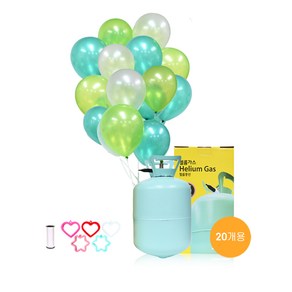 별이네파티 헬륨가스 20개용+25cm펄그린톤풍선(30입)+컬링리본(1개)+무게추(1개) 세트, 1개