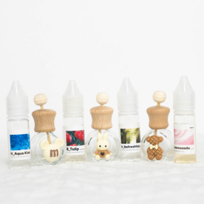 차량용 디퓨저 용기 미니디퓨저 용기+10ml 디퓨저 세트, 토끼, B_Tulip, 1개