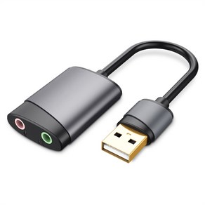 USB 외부 사운드 카드 3.5mm 어댑터 USB에서 마이크 스피커 오디오 어댑터, 2 jack, 1개