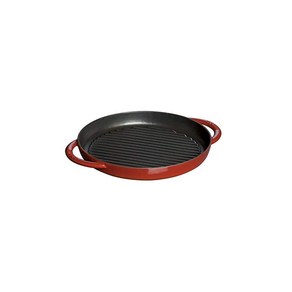 staub 스토우 퓨어 그릴 라운드 체리 26cm 그릴 팬 양손 주물 법랑 IH 대응 일본 정규 판매품 Gill Fying Pan 40510309, 1개