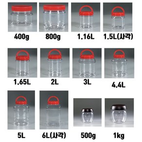 광구400g 800g 1.16L 1.5L 1.65L 2L 3L 4.4L 5L 6L 단지500 1kg액기스병 매실통 고추장통 게장통 젖갈통 반찬통 빨강뚜껑플라스틱통용기