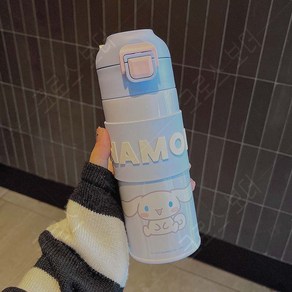 크로스 보더 정품 산리오 보온보냉 텀블러 물병400ml/500ml, 400ml, 블루, 1개