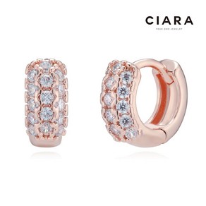 CIARA 14K Ferrara 쓰리라인스톤 원터치 귀걸이(GoldPlated)