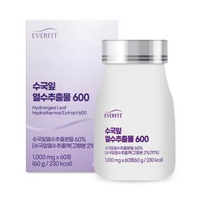 에버핏 수국잎 열수 추출물 1000mg 60정 1박스 (2개월분), 1개