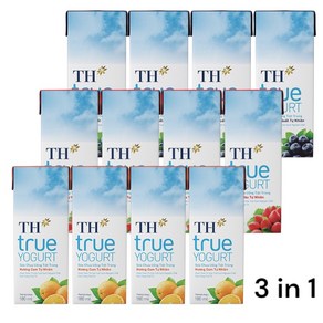 TH TRUE YOGURT 3종세트/베트남 요구르트 (딸기/블루베리/오렌지), 24개, 180ml