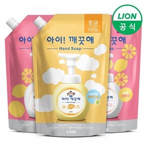 라이온 아이깨끗해 폼 핸드워시 대용량 600ml 스파우트(순/레몬) 3개, 상세 설명 참조