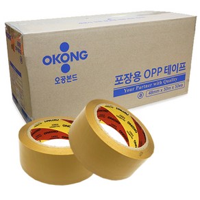 오공본드 OPP 박스테이프 중포장 아크릴타입 50m x 48mm, 황색, 50개