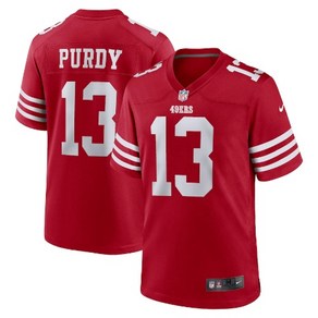 미식축구 NFL San Fancisco 49es 샌프란시스코 풋볼 유니폼 No. 13 브록 퍼디 저지 시냅스, 빨간색, XXL