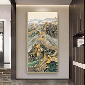 대형 캔버스 페인팅 그림 그리기 DIY 명화 유화그리기세트 만리장성 풍경화 90x180, 명화그리기 50x100, 1개
