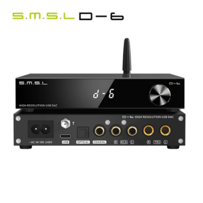 SMSL D-6 디코더 듀얼 Ak4493s 지원 DSD512 PCM 768kHz 32 비트 D6 DAC 블루투스 5.1 SBC AAC APTX APTX HD, 1개