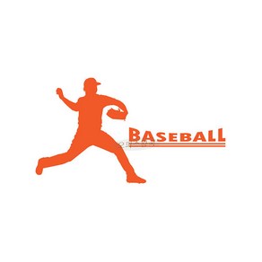 오피스왕국 야구 baseball2 그래픽 스티커, 오렌지