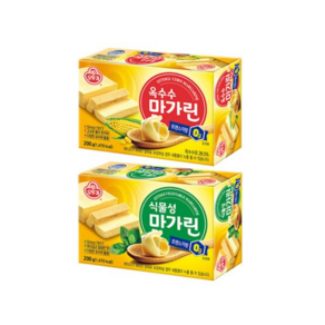 오뚜기 옥수수 마가린 2개 + 식물성 마가린 2개 마아가린 200g 빠른배송