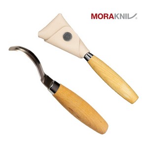 [Moakniv] 모라나이프 우드카빙 스푼나이프 163 양날 조각도 가죽쉬스, 1개