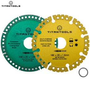 다이아몬드 그라인더날 1+1 Diamond Cutting Wheel 슬라이딩톱날 금속 철근 스테인레스 스틸 커팅 앵글 그라인더 잘단 휠 타이탄툴스