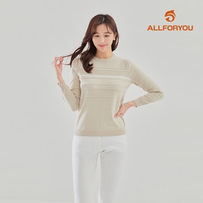[올포유] [모델착장] 여성 스트라이프 조직 니트 ALSRL1121-509