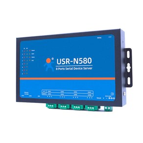 USR [정식발매] N580 8포트 RS485 to LAN 디바이스 서버 랜포트 2개(허브 기능 Cascade 연결 지원) 1년 무상 AS 국내 배송, 1개