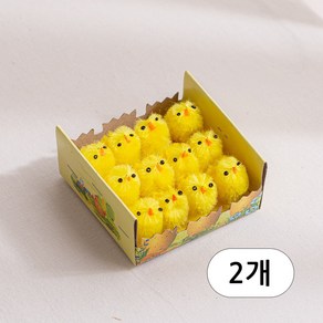 [데코봉봉] 병아리 모형 12개 세트 (3cm) x2개-봄 장식 인테리어소품 닭 병아리 부활정장식