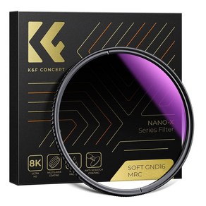 KnF 67mm NANO-X GND16 (1.2) _ 그라데이션 원형필터 - AGC 8K Glass Soft Gadient ND Filte, 1개