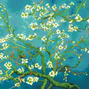 [디클레어] 고흐의 아몬드 나무 캔버스형 보석십자수 40x50 DIY 구슬 비즈, 1개, 40X50 고흐의 아몬드 나무