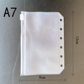 투명 포켓 지퍼 폴더 노트북 바인더 방수 PVC 파우치 문서 가방 A5 A6 A7 5 개, 03 A7, 1개