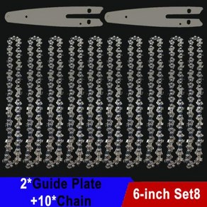 무선전기톱 전동톱 충전톱 전기 톱 체인 및 가이드 미니 스틸 6 인치 톱날 액세서리 목재 절단, 1개