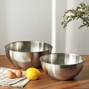 가정용 업소용 베이킹 야채 세척 눈금 깊은 스텐 믹싱볼 세척볼, 20CM(50389), 1개