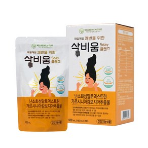 삭비움 5day 클렌즈 쾌변 직빵 다이어트 체지방 감소 복숭아맛 액상, 5개, 100ml