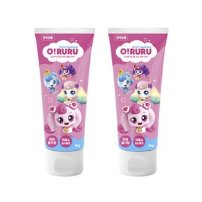 캐치티니핑 ORURU 키즈 덴탈 치약 80g 2세트 충치예방 저불소 천연딸기향, 2개, 80ml