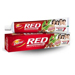 Dabu Red Toothpaste 불화물 프리  구취 치료 충치 보호 플라크 제거에 도움 전체 구강 건강을 위해 13가지 강력한 아유르베다 허브의 효능, 3개, 200g