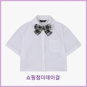 [더데이걸] 논현점##체크 리본 반팔 블라우스##초등여아 주니어 여아 아동 키즈 초등학생 중학생 반팔 블라우스##여아용 주니어 여아 반팔 블라우스##24년 신상품##더데이걸 논현점