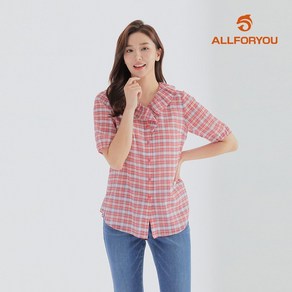 [올포유] 여성 체크 러플 반팔 블라우스 ALBLL4121-500_G 1555802