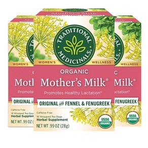 Taditional Medicinals Oganic Mothe’s Milk Heba Taditional Medicinals 유기농 모유 허브티 건강한 수유 촉진 (3팩, 1개, 190.51g