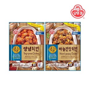 [오뚜기] 오즈키친 양념치킨 580g x 1개+마늘간장치킨 580g x 1개, 1개