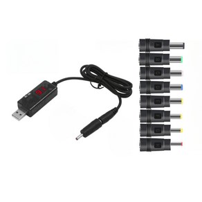 차량용 승압 전원 컨버터 케이블 젠더 USB 5V to 9V/12V DC 8종세트, 1세트