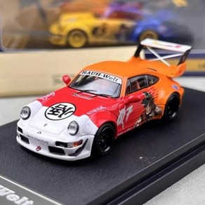 Mini Station 1:64 포르쉐 RWB 964 - 드래곤볼 리버리 / 화이트 레드 오렌지, 1개