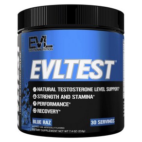 EVLUTIONNUTRITION EVLTEST 블루 라즈베리 맛, 1개, 210g