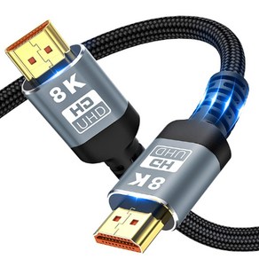 피터 8K HDMI 케이블 HDMI2.1 컴퓨터 듀얼 모니터 연결 선 1M 2M, 1개