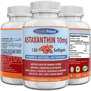 Astaxanthin 12mg 120 Softgels 4 Month Supply Tiple Stength (3 x Astaxanthin 4mg Gelcaps) High P, 1개, 120정